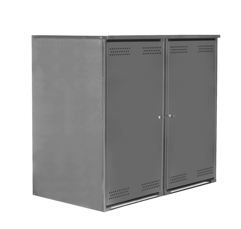 Box Vario, galvanised and powder coated, for waste bins up to 360 litres, incl. rear panel - 1