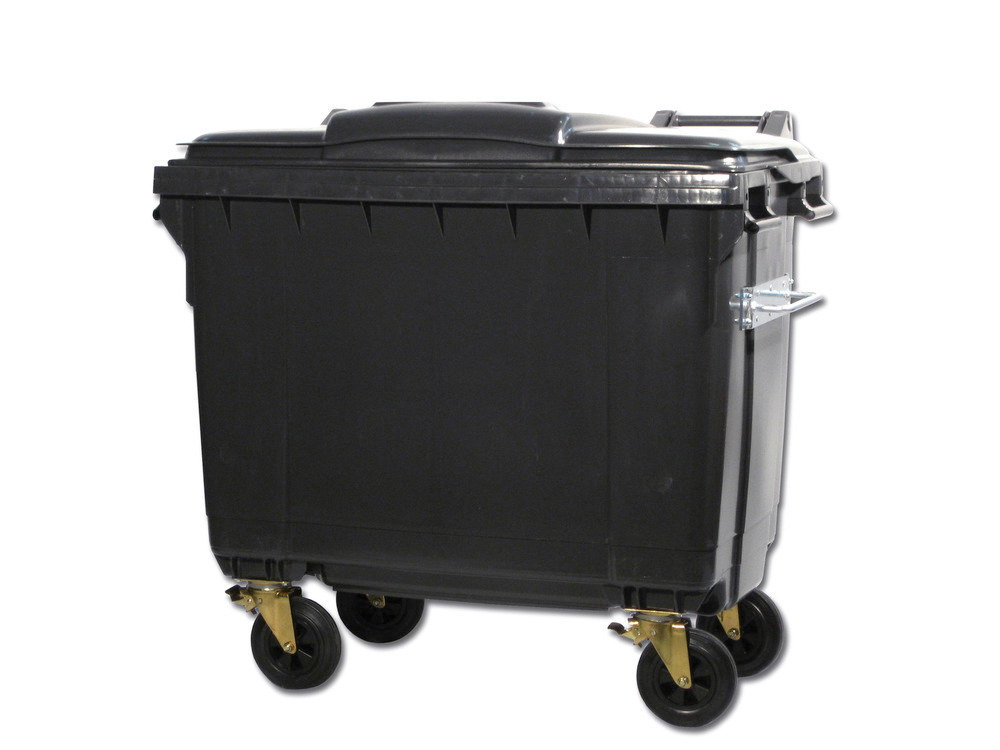 Müllcontainer aus Polyethylen (PE), 1100 Liter Volumen, grau,  mit Ochsner-Adapter-CH - 1