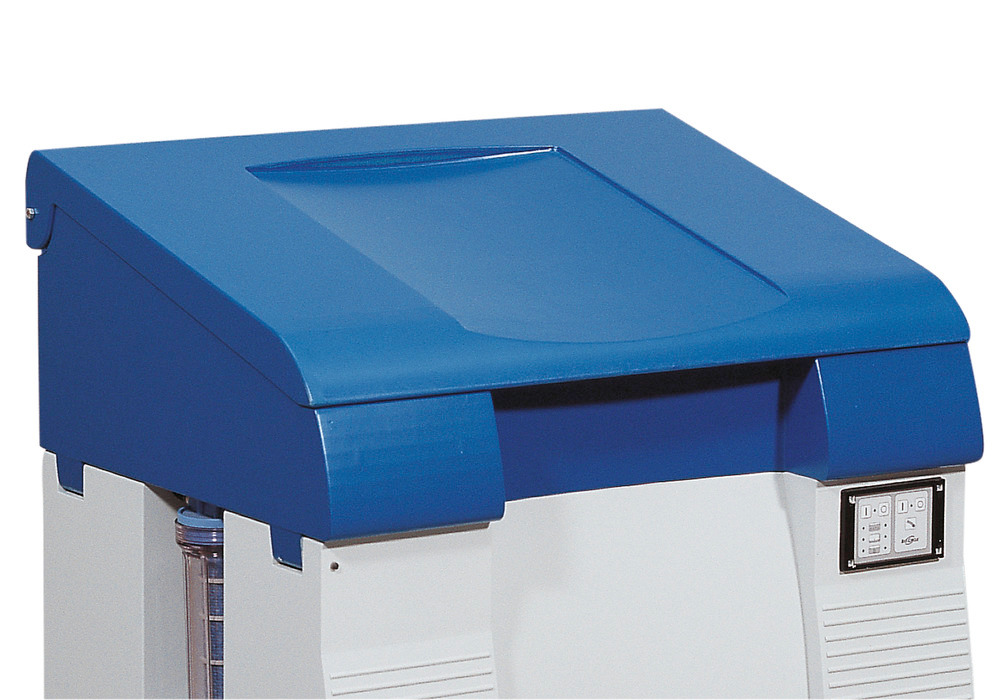 Låg til rengøringsbord bio.x af polyethylen (PE), blå, med hængsel og monteringsmateriale