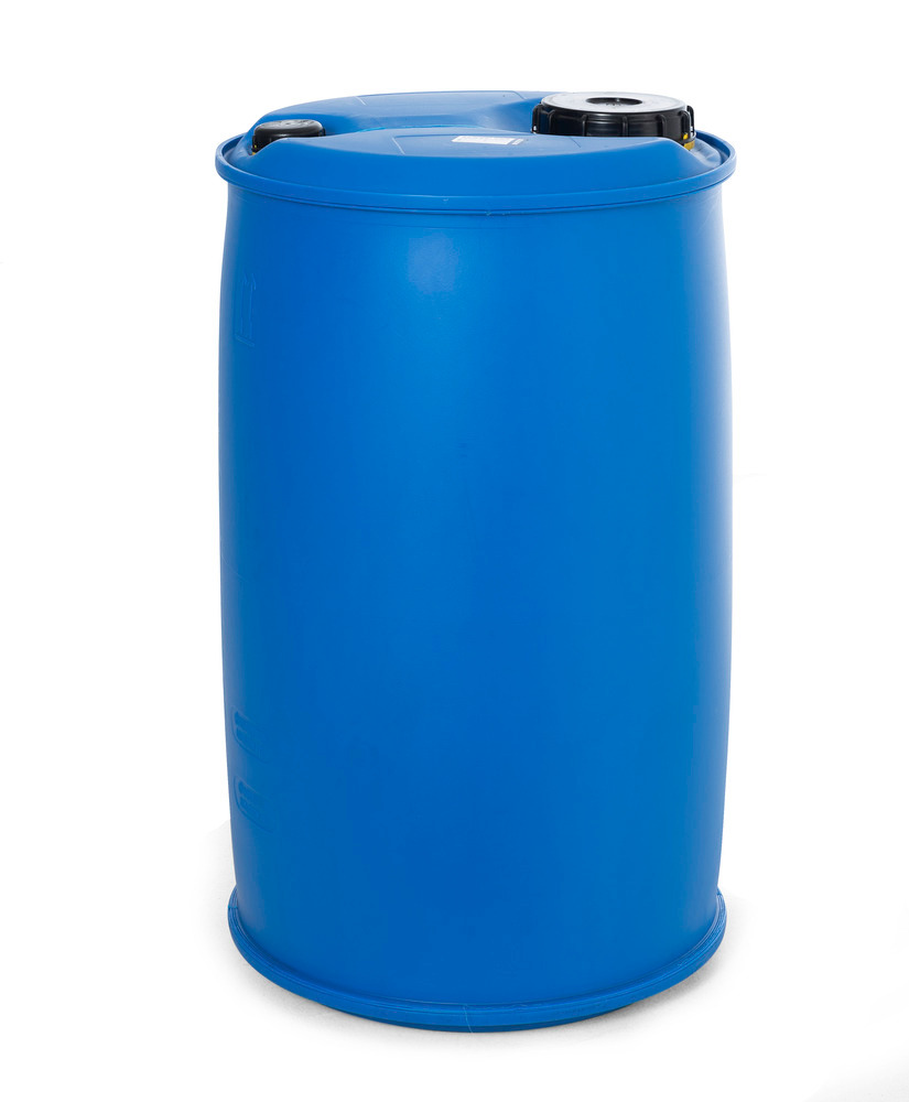 Plastic bung drum, 220 litre, bung thread 2'' coarse and wide neck opening DN150 - 1
