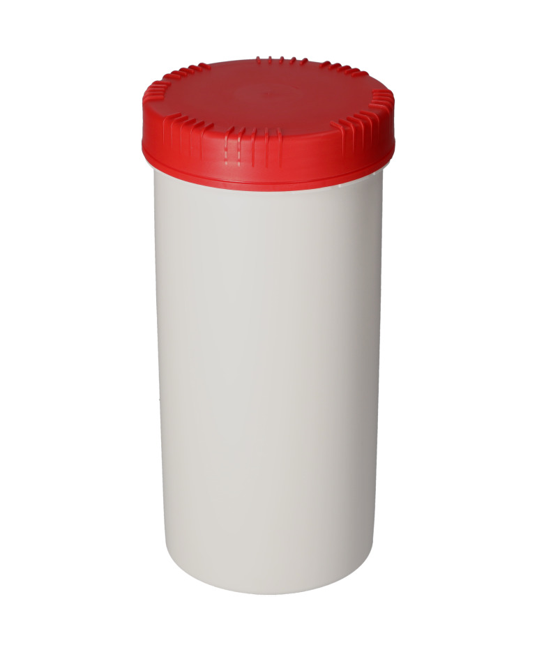 Kunststoffdosen aus HDPE mit Deckel, rund, natur-transparent, 2500 ml, mit UN-Zulassung, 5 Stück - 1