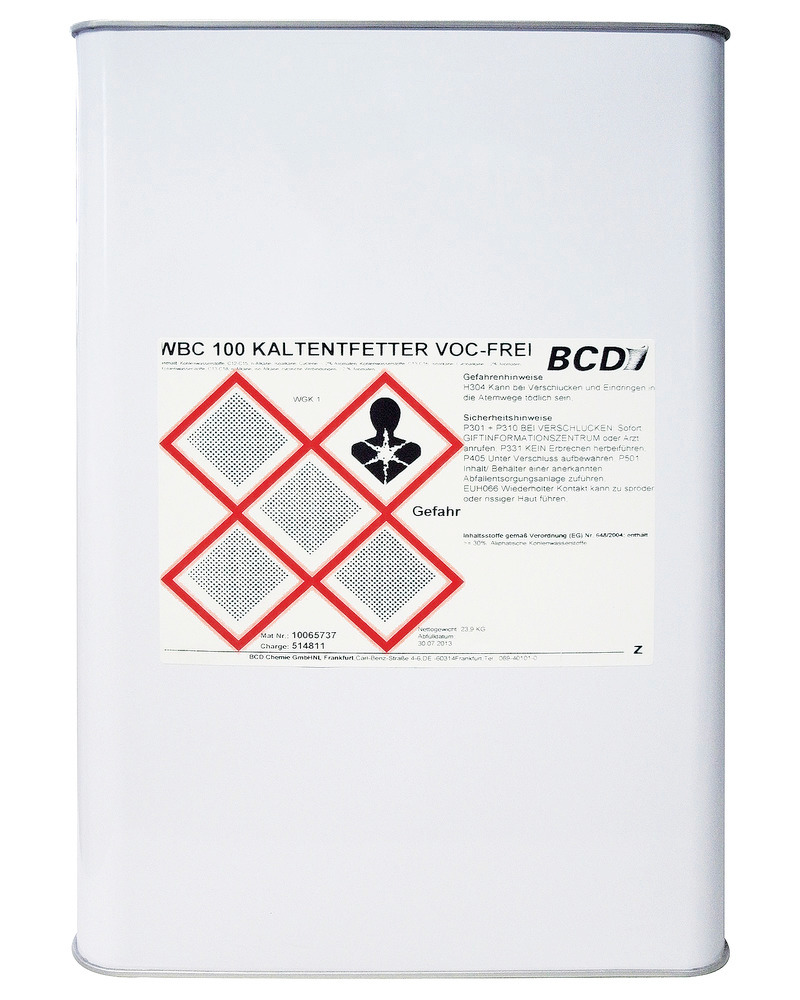 Kaltentfetter Typ SC, VOC-frei, 25 Liter, für Safety Cleaner L 500 / L 800 - 1
