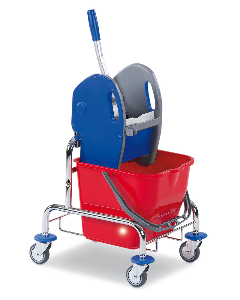 Cleaning trolley with one 17 litre bucket and wringer - 1