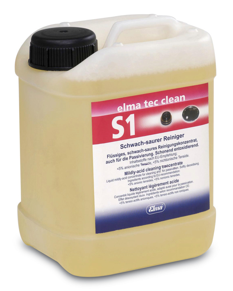 Čistící prostředek elma tec clean S1 pro ultrazvukový mycí stůl, dezoxidující, koncentrát, 10 litrů - 1