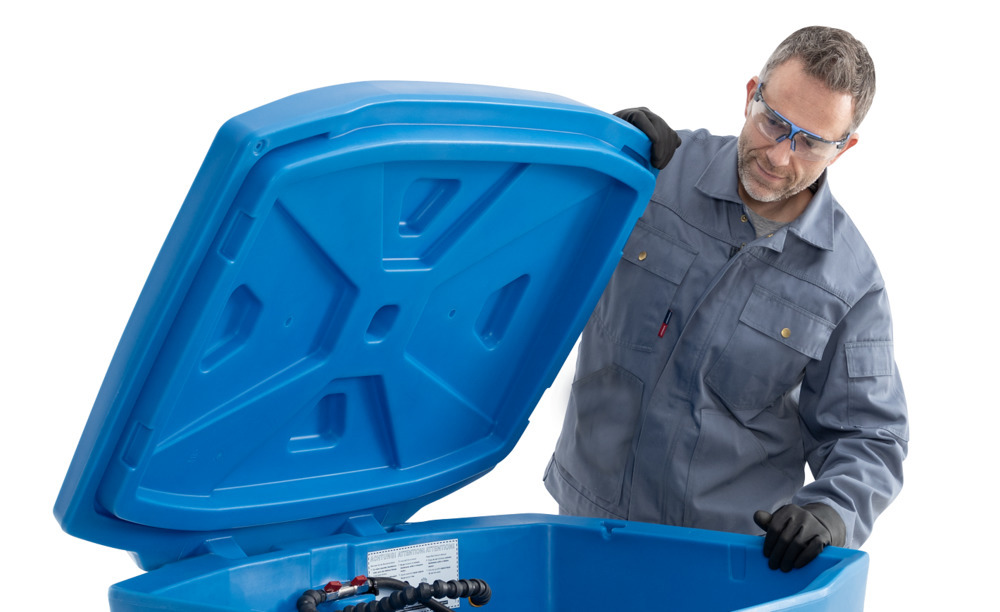 Lokk for rengjøringsbord bio.x av Big (PE), blå, med hengsler og monteringsmateriell - 3