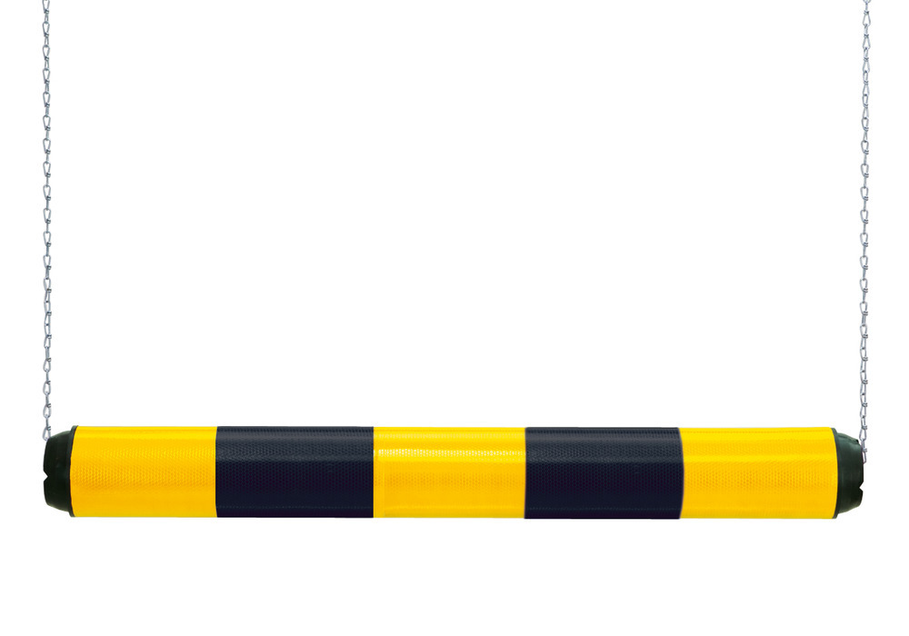 Limitador de altura, refletante, preto/amarillo, inclui suporte de montagem para parede