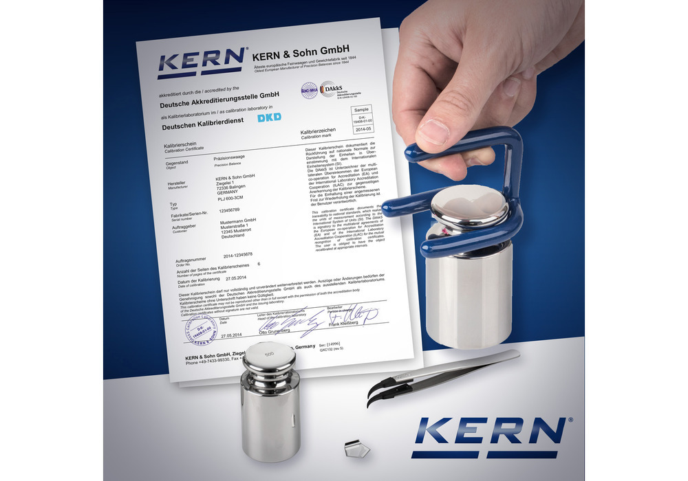 KERN DAkks kalibračný certifikát analytickej váhy ≤ 5 kg - 1