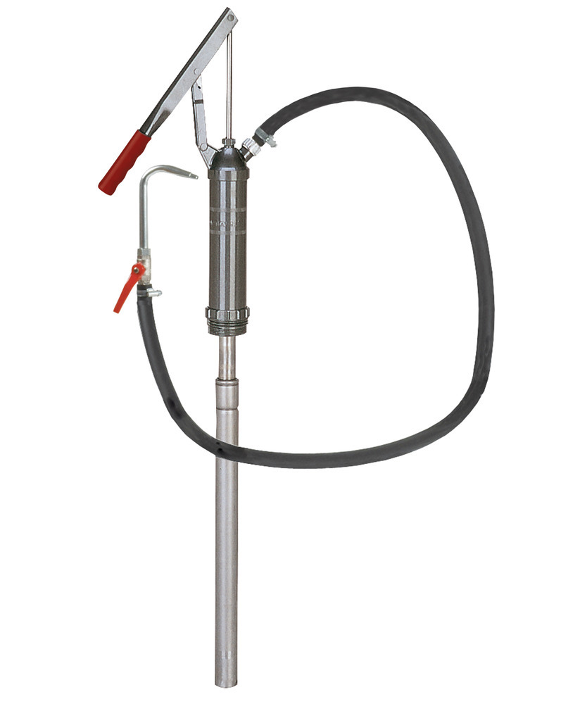 Manual lever pump FL 205, with hose, ball valve and nozzle, for flammable solvents - 1