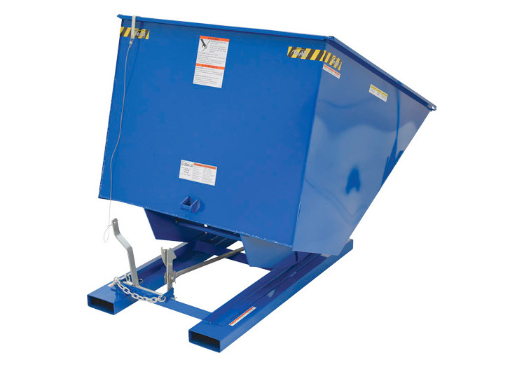 Self-Dumping Hopper - Heavy-Duty Steel Construction - Stackable - 2 cu yard - 6k - Blue - 4