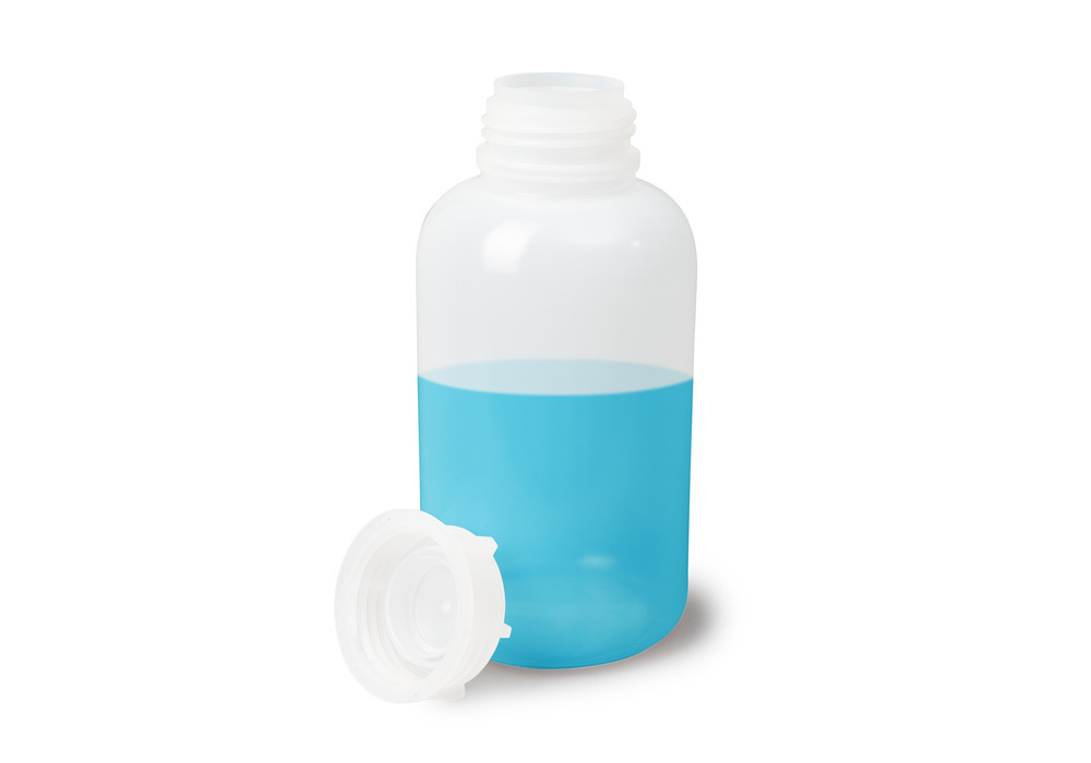 Flaske med bred hals, av LDPE, rund, transparent, 2000 ml, 12 stk. - 5
