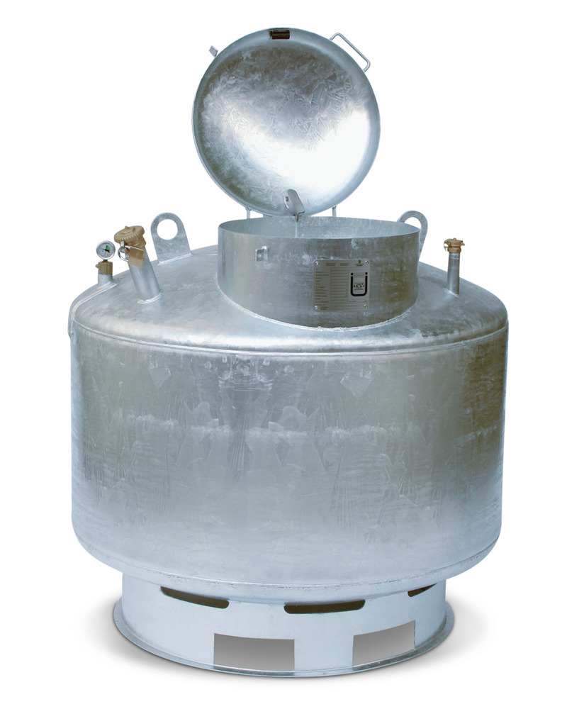 Contenitore per oli esausti in acciaio, con imbuto di riempimento integrato, da 400 litri - 1