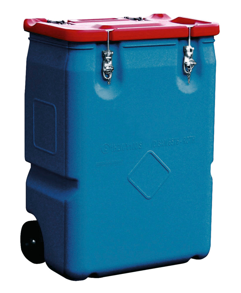 Caisse mobile pour la collecte de produits dangereux, avec homologation UN, 250 litres - 1