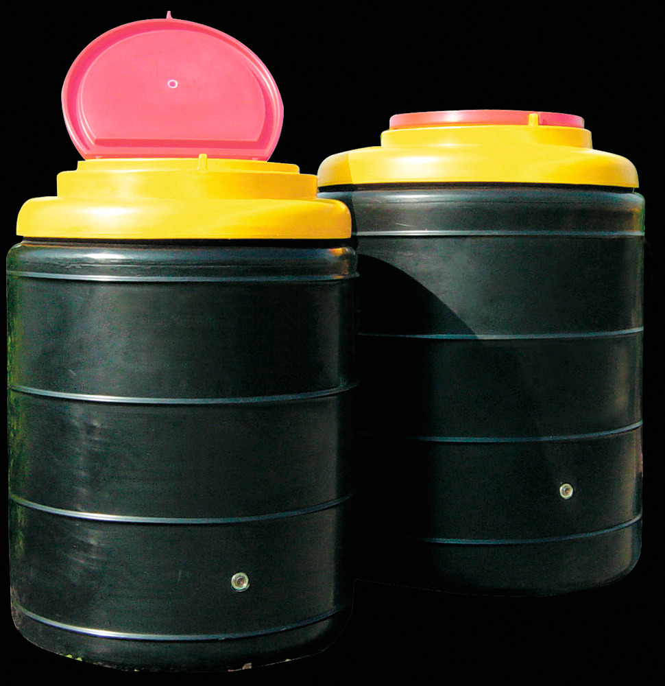 Lagertank af polyethylen, dobbeltvægget, 300 liters volumen - 1