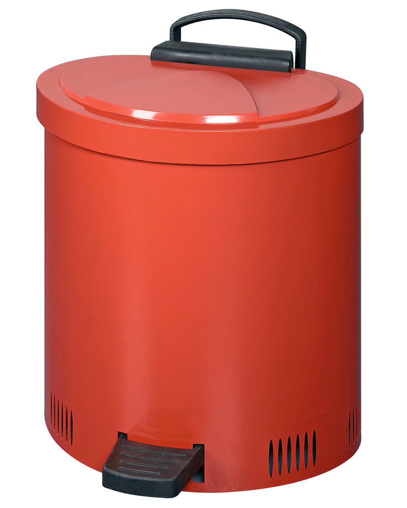 Sicherheits-Sammelbehälter 65 Liter Volumen, Stahl, rot, mit Deckeldämpfung - 2