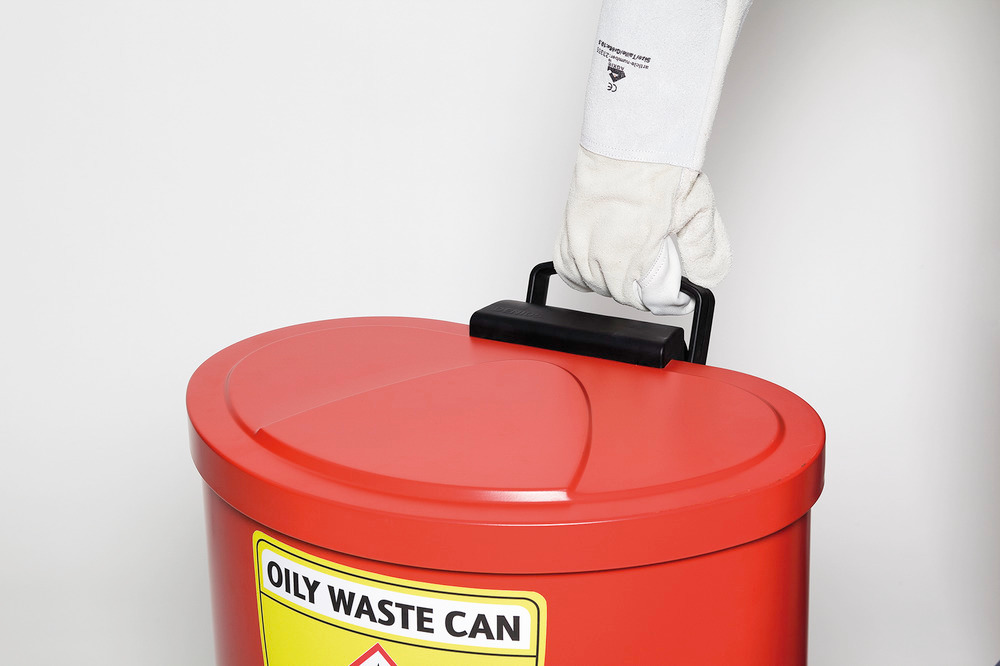 Safe disposal bin 50 l, steel, red - 4