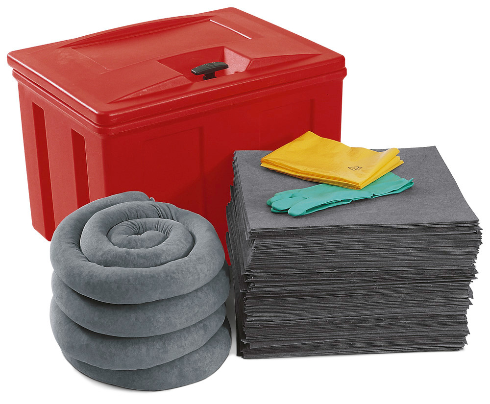 DENSORB Emergency spill kit in lockable transport box, ideal for HGVs, application "Universal" - 1