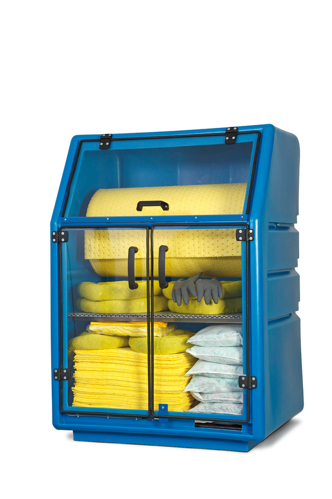 Armário DENSORB com absorventes versão Universal, em polietileno (PE), azul, com portas - 1