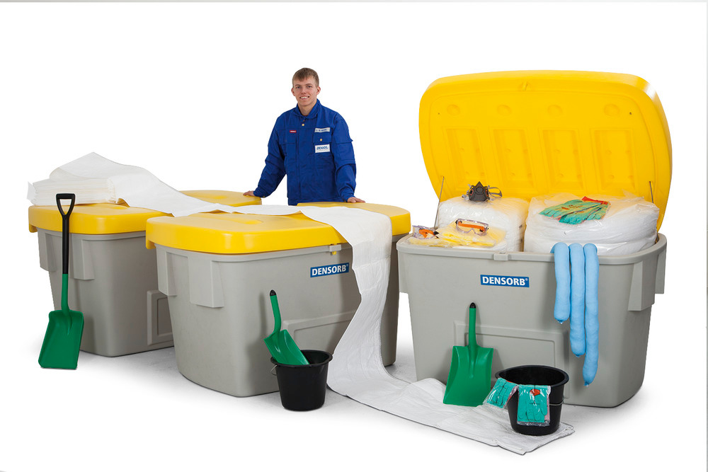 Emergency spill kit navy OIL MAXI XXL, in 2 safety boxes, 1100 l, compliant with OPA90 regulations - 1