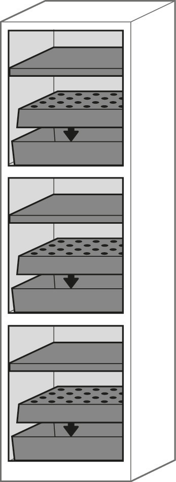 Armario multifunción, antracita/blanco, 3 estantes y bandeja cubeto: Combi Quadro tipo 63-3 - 4
