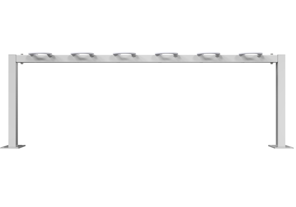 Stojak na hulajnogi z zamykanymi na klucz uchwytami pierścieniowymi, mocowany kołkami, szer. 1500 mm - 3