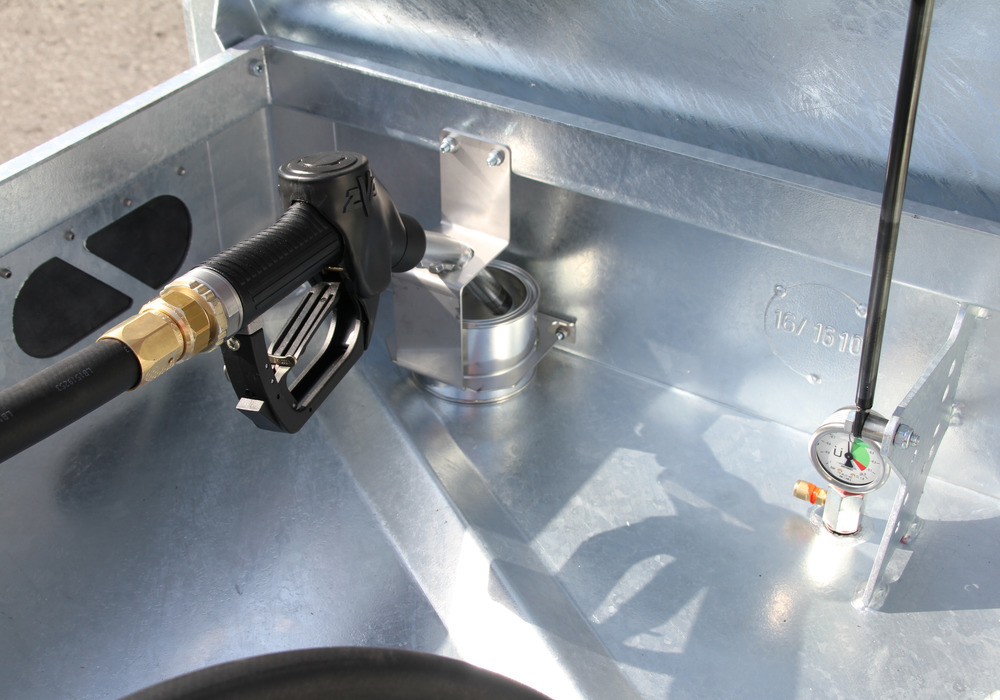 Mobilna stacja tankowania benzyny KI-B, o podwójnych ściankach, 330 l, pompa 230V (ATEX) i akcesoria - 2