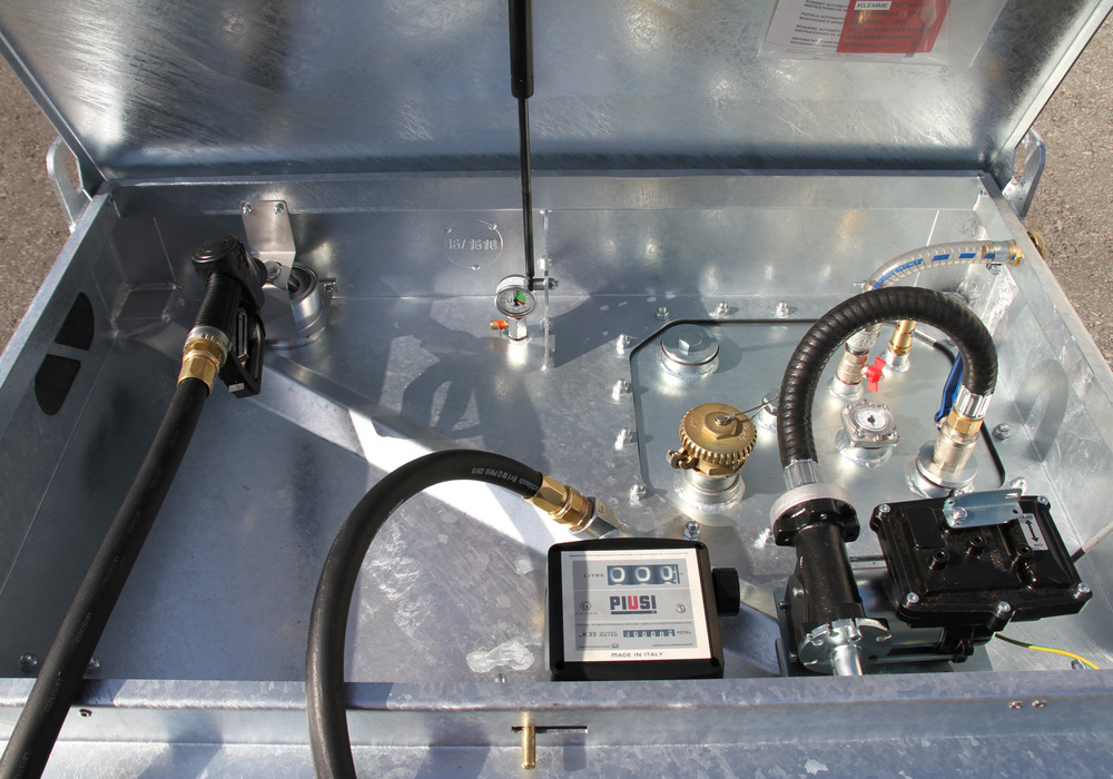 Mobilna stacja tankowania benzyny KI-B, o podwójnych ściankach, 330 l, pompa 230V (ATEX) i akcesoria - 3