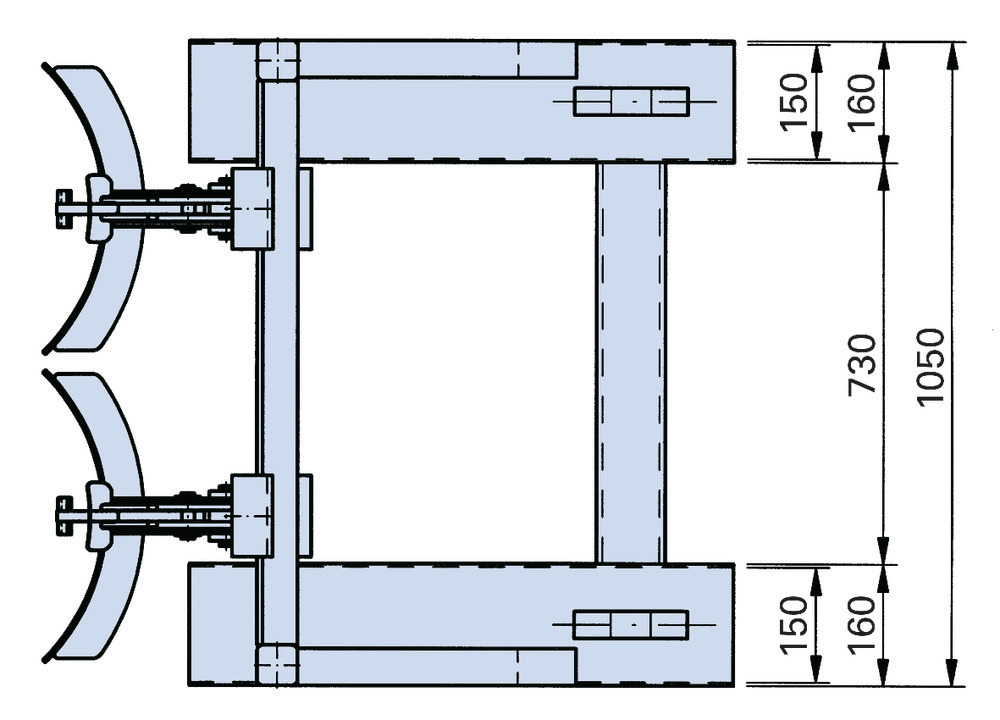 Elevador de bidones SH 2 en acero lacado, para 2 bidones de 200 litros - 3