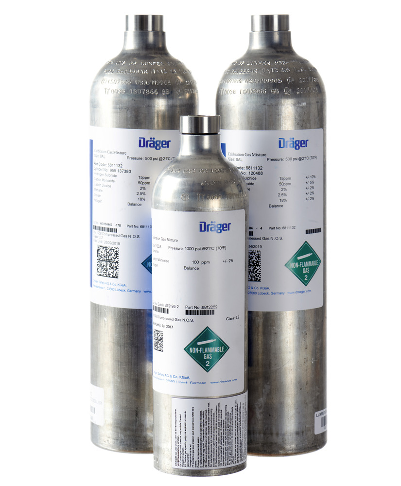 Dräger-testikaasu, 60 litraa, etyleenioksidi (C2H4O), 10 ppm - 1