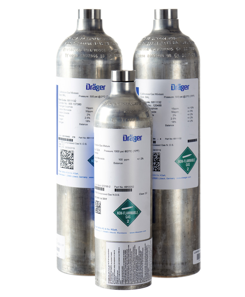 Dräger test gas, 60 litres, sulphur dioxide (SO2), 10 ppm - 1