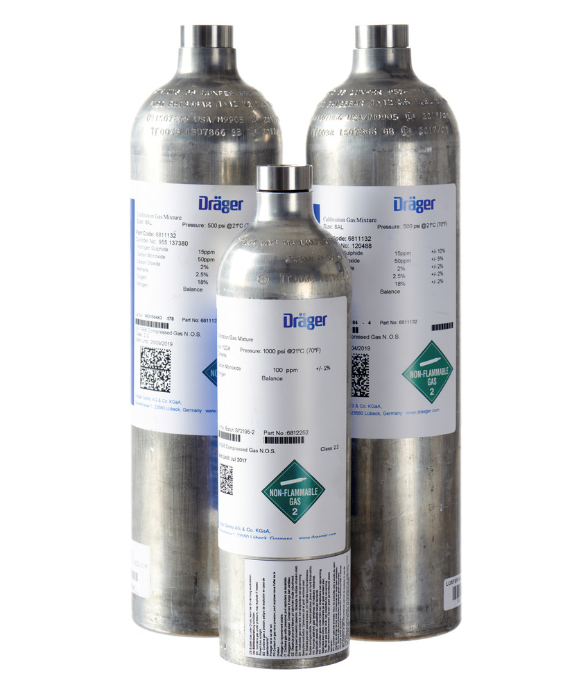 Testgas Dräger, 60 liter, kvävedioxid (NO2), 10 ppm - 1