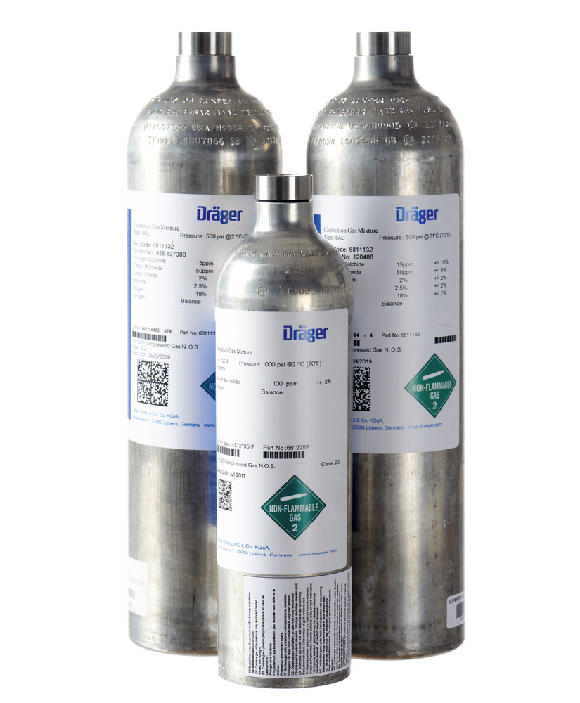 Dräger Prüfgas, 60 Liter, Stickstoffmonoxid (NO), 50 ppm