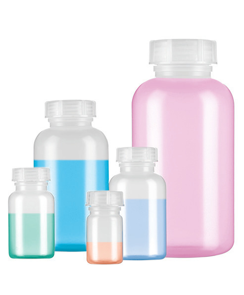 Wide necked bottles in LDPE, round, natural-transparent, 100 ml, 30 pieces