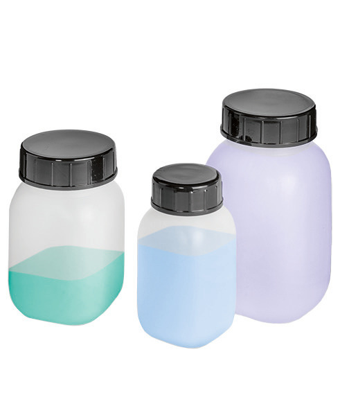 Wide necked bottles in HDPE, square, natural-transparent, 100 ml, 30 pieces - 1