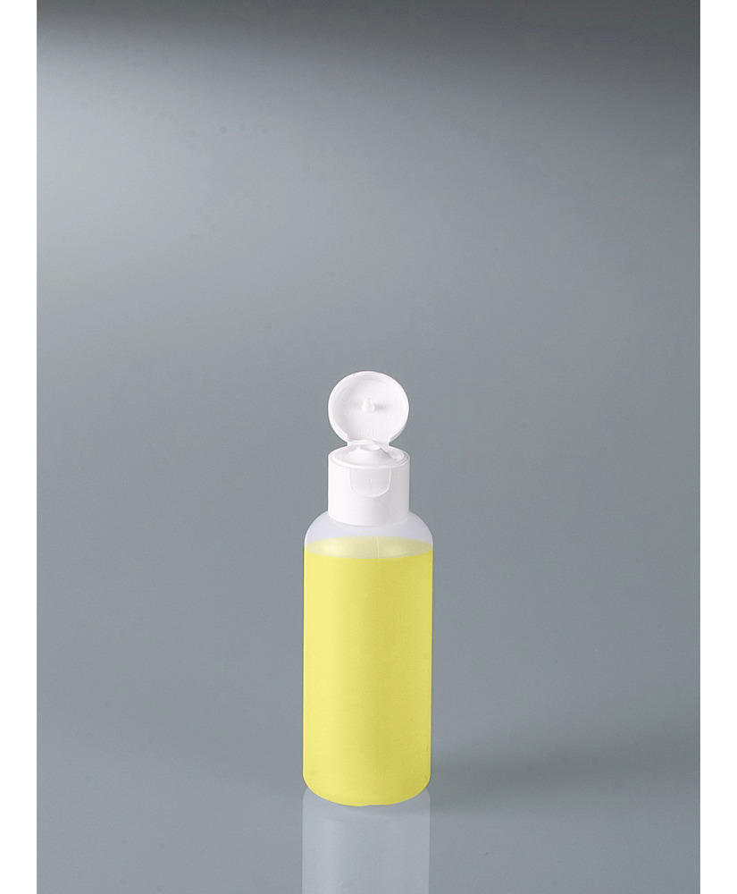 Pyöreä pullo HD-PE-muovia, käääntökorkki, 100 ml, 12 kpl - 3