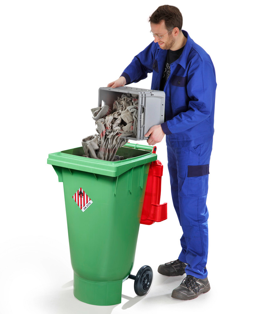 CISSIYOG Contenitore Per Riciclaggio 100L Con Coperchio E Borsa Interna Pieghevole - Per Bottiglie Di Vetro E Plastica
