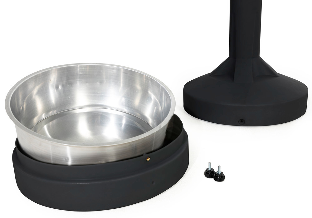 Safety ash tray, in plastic (PE), 15 litre capacity, black - 4