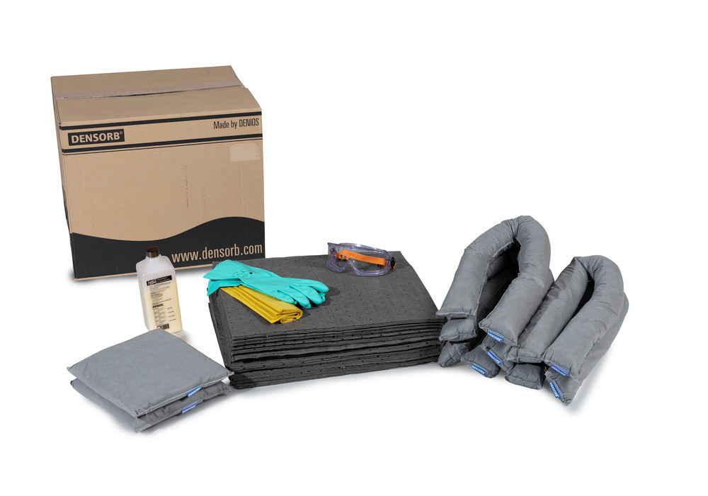 Kit reenchimento para kit de absorventes DENSORB em caixa com tampa de abas, versão Universal
