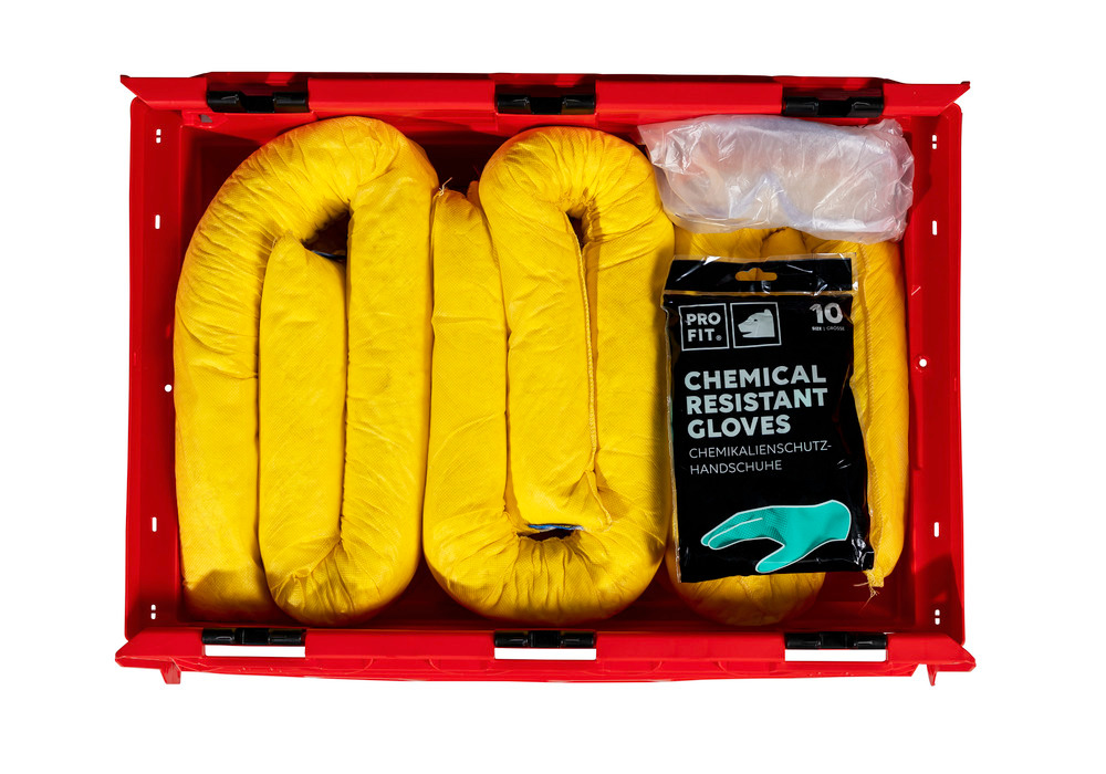 Kit d'absorbants d'urgence anti-pollution DENSORB dans caisse pliante rouge, modèle spécial - 2
