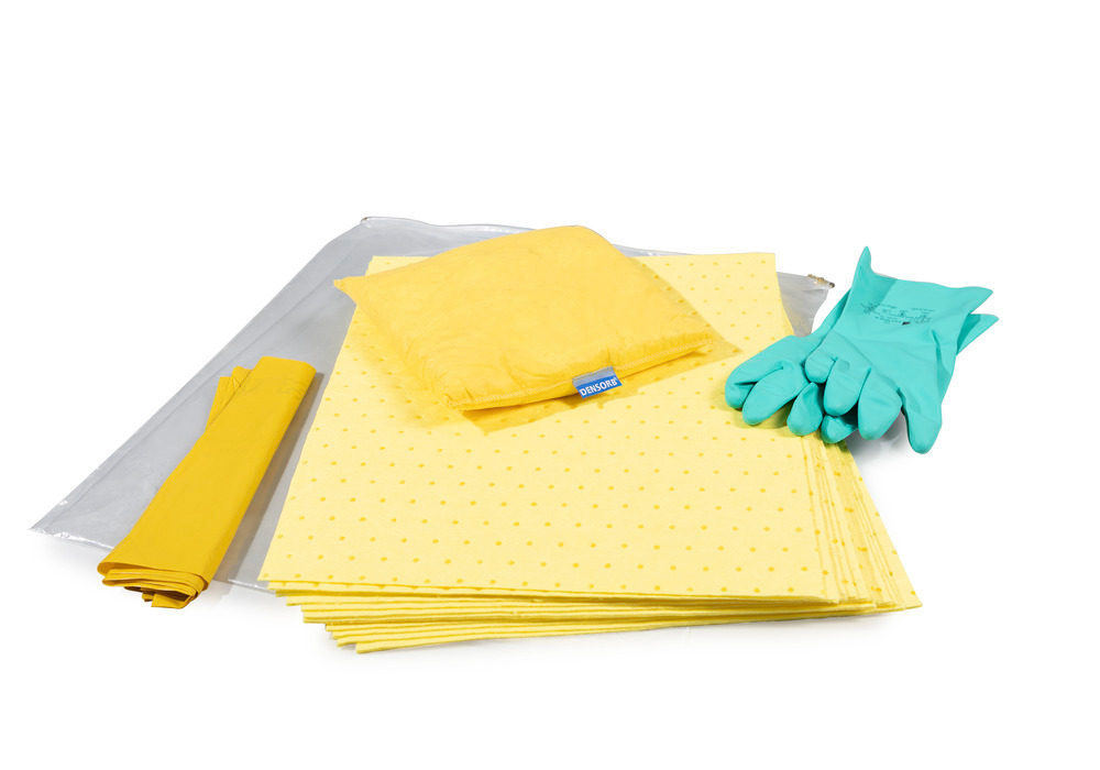 DENSORB emergency spill kit, in carry bag with absorbent mats and cushions, Special version - 3