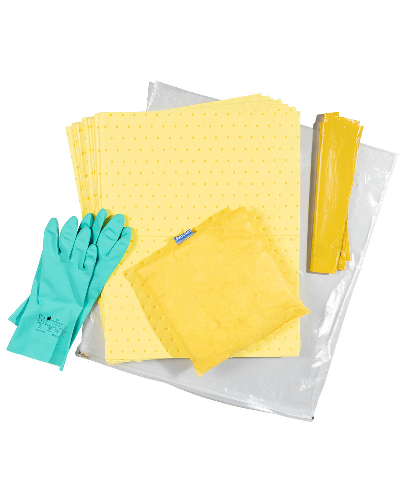 DENSORB Special spildkit med absorberende måtter og puder i bærepose - 1