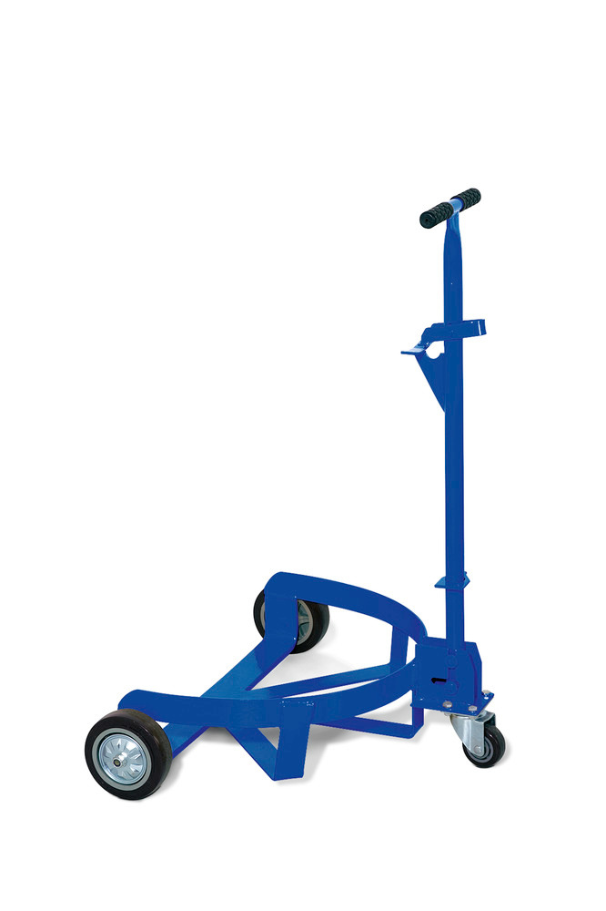 CADDY drum dolly in steel, for 205 litre drums, load capacity 250 kg, 2 load bearing, swivel castor - 1