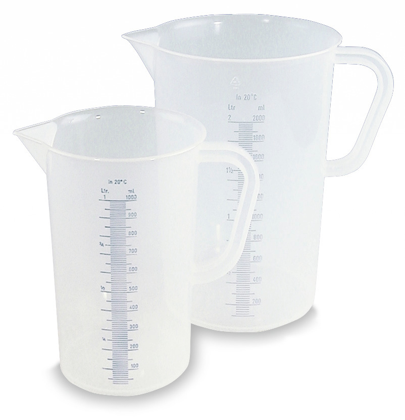 Measuring jugs, polypropylene, with imprinted measuring scale 0.25 litre capacity, 10 pack - 1