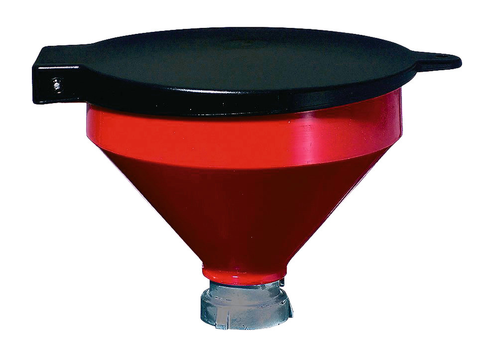 Trichter aus Kunststoff (PE), für Fässer mit 60 mm Außengewinde, mit Deckel - 1