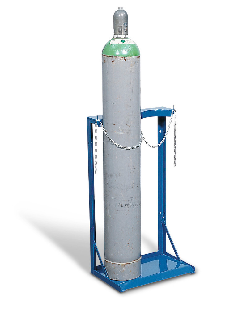 Soporte de botella de gas de acero, para 2 botellas de gas con Ø máx. 230 mm, para montaje en pared - 1
