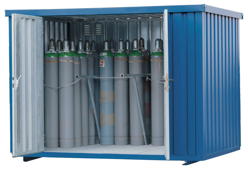 Container MDC 320 per bombole di gas, capacità di stoccaggio 66 bombole (Ø 220 mm), zinc. e vernic. - 1