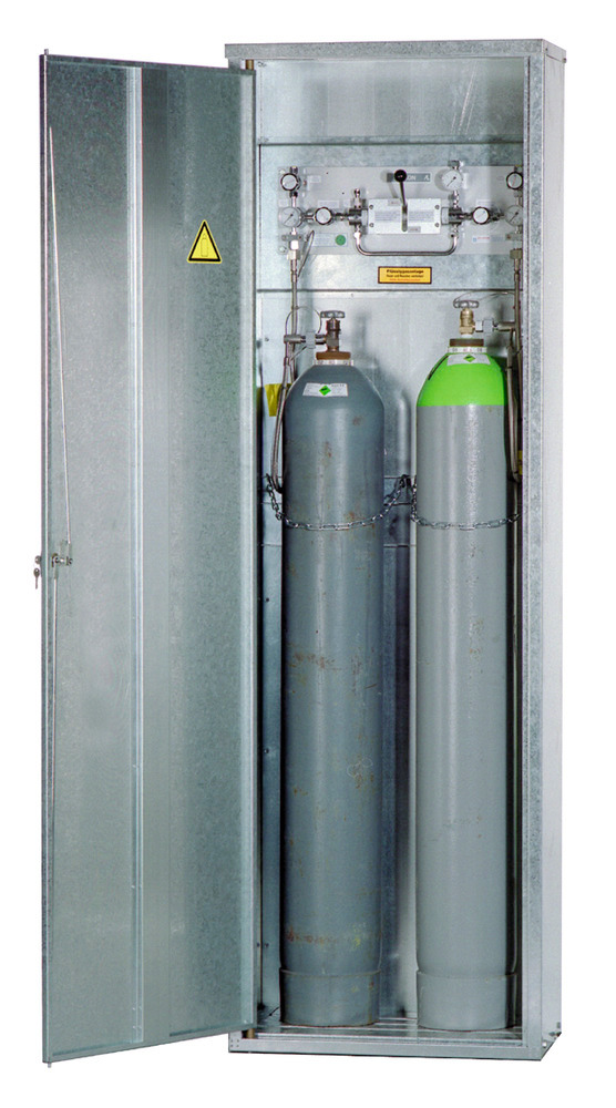 Pressurised gas cylinder cabinets DGF 2 for 2 gas cylinders each holding 50 litres, single skinned - 1