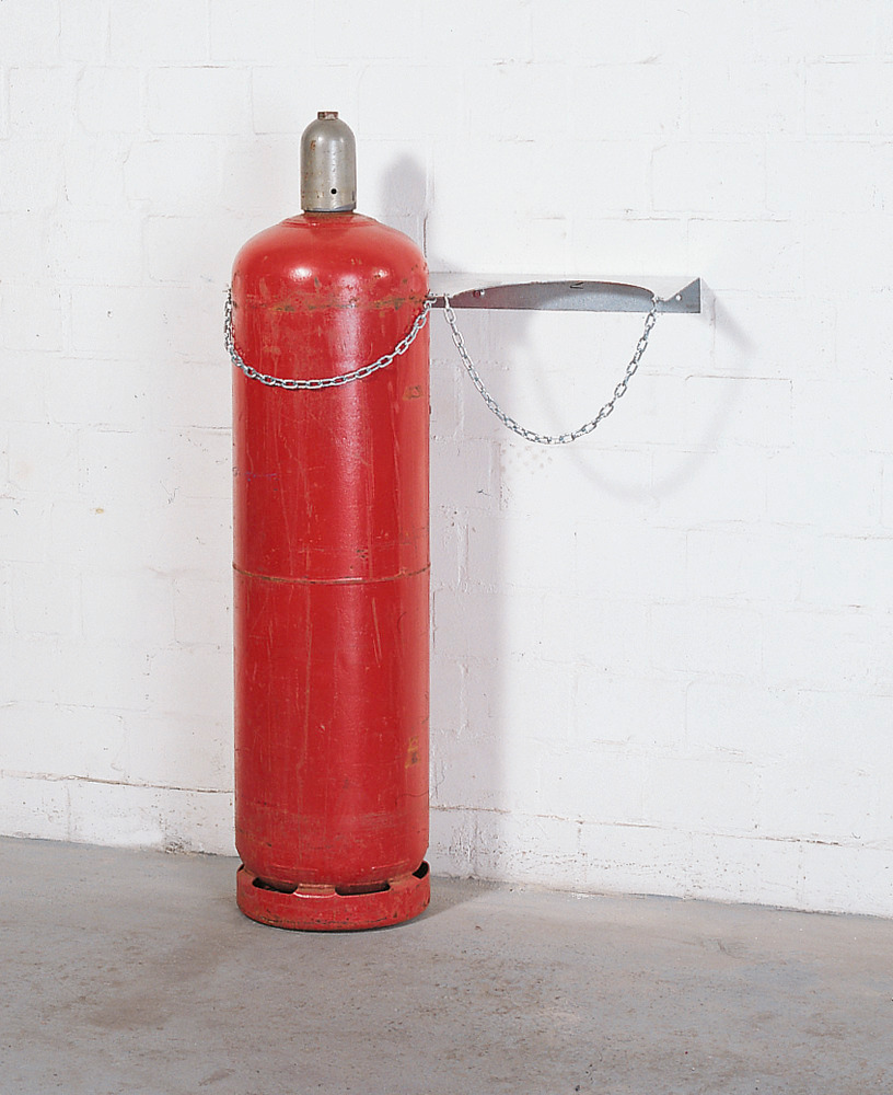 Vägghållare för gasflaskor WH 320-S av stål, förzinkad, för 2 flaskor med max. 320 mm diameter - 1