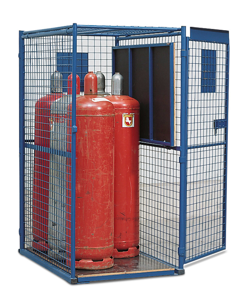 Gas cylinder cabinet, GF 8.16, with 1 wing door and a flat base - 1
