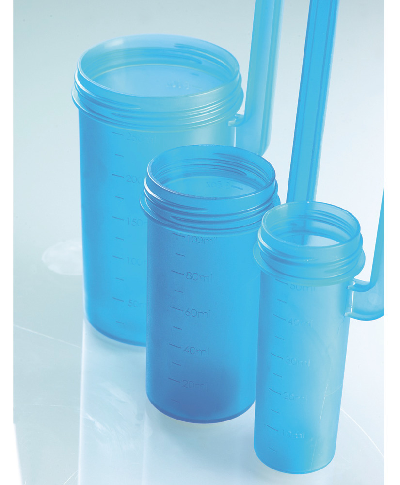 Gobelet DispoDipper LaboPlast, en polypropylène, bleu, 50 ml, emballage individuel, 20 pièces - 1