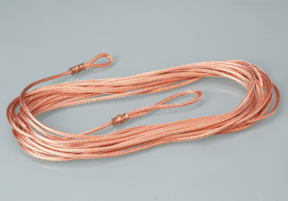 Cable de cobre ATEX con lazos para botellas de inmersión, longitud 50 m, Ø 4,5 mm - 1